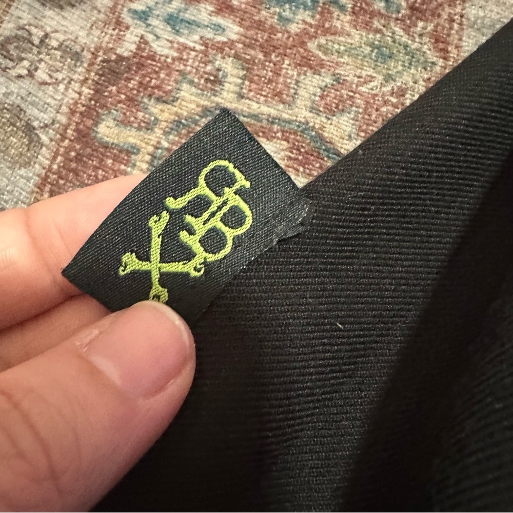 Royal Bones By Tripp Black & Lime Green Lace-Up Skirt Size XL - Picture 7 of 8